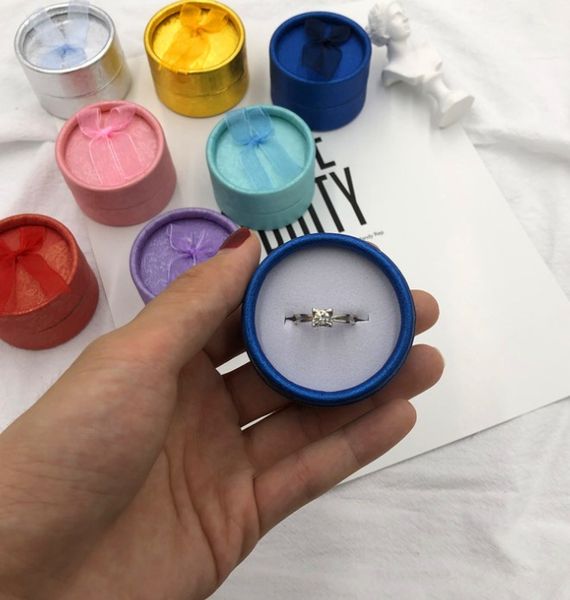 

small round ring earring jewelry packing box, Black;white