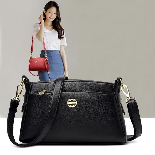 

evening bags female shoulder bag quality pu leather handbags solid color crossbody for middle-aged and elderly mothers
