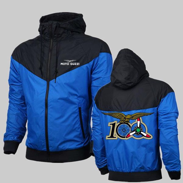 

men's hoodies & sweatshirts 2021 spring autumn moto guzzi brand men casual style put together comfortable print pure cotton zip polyest, Black