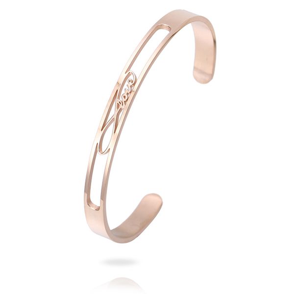 

mylongingcharm hollow letter quote words adjustable stainless steel bracelet cuff infinity symbol party accessories m0290, Black
