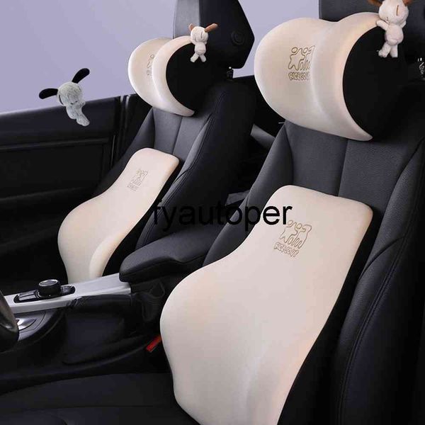 

car seat headrest pillow neck rest guard lumbar pillow auto memory cotton protector cushion for universal car head support