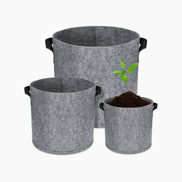 

planters & pots 1-30 gallon gray fabric grow bags felt growing pot bag home gardening plant flower vegetable planter container