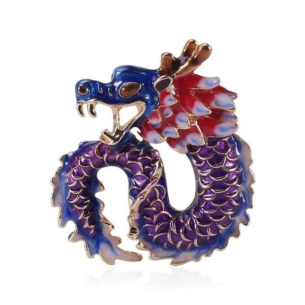 

factory creative new alloy oil dripping dragon brooch of chinese zodiac for men christmas
