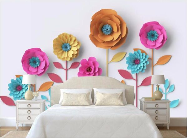 

wallpapers modern minimalist nordic po hd 3d wall murals stereo cutting flower tv background living room entrance hallway mural