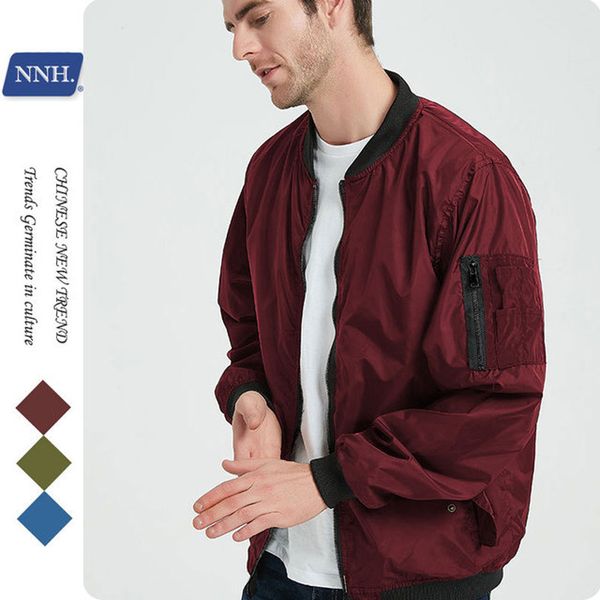 

men's jackets spring solid autumn male bomber jacket casual with zipper couple baseball of men's women outward eur size s-2xl, Black;brown