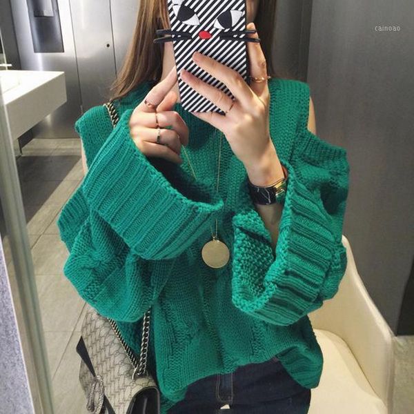 

women's sweaters winter solid loose women sweater white o-neck long sleeve pullovers hollow knitted korean fashion sueter mujer, White;black