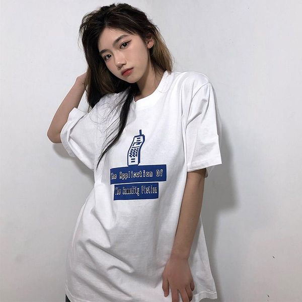 

men's t-shirts c.e cavempt short-sleeved men women couples simple loose half-sleeved cotton white t-shirt, White;black