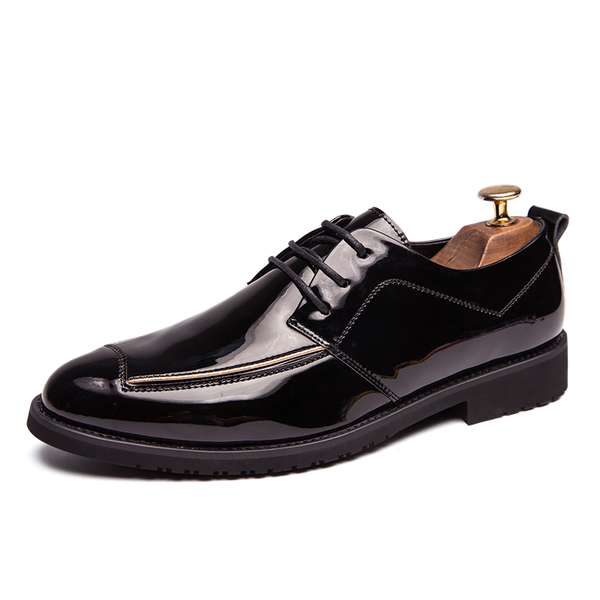 

fashion patent leather shoes rubber sole office business dress classic men's suit 38-44, Black