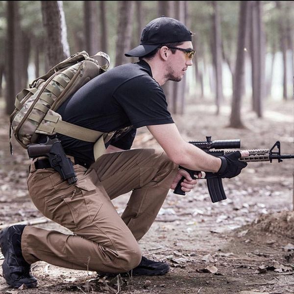 

men's pants 2021 fashion army camo tactical casual loose sweatpants outdoor travel straight hunting sport hiking climb waterproof, Black
