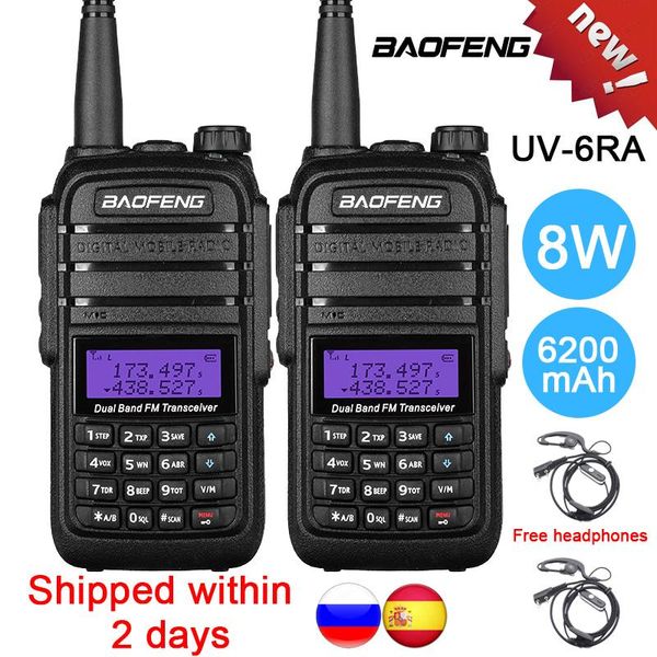 Walkie Talkie Baofeng UV-6RA Ricetrasmettitore stazione radio CB professionale 8W VHF UHF Caccia UV6RA portatile