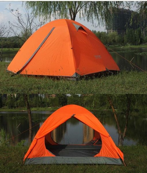 

waterproof camping tents 3-4 men two layers aluminum pole and shelters