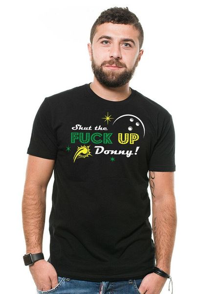 

big lebowski t-shirt donny t-shirt funny movie the dude tee shirt, White;black