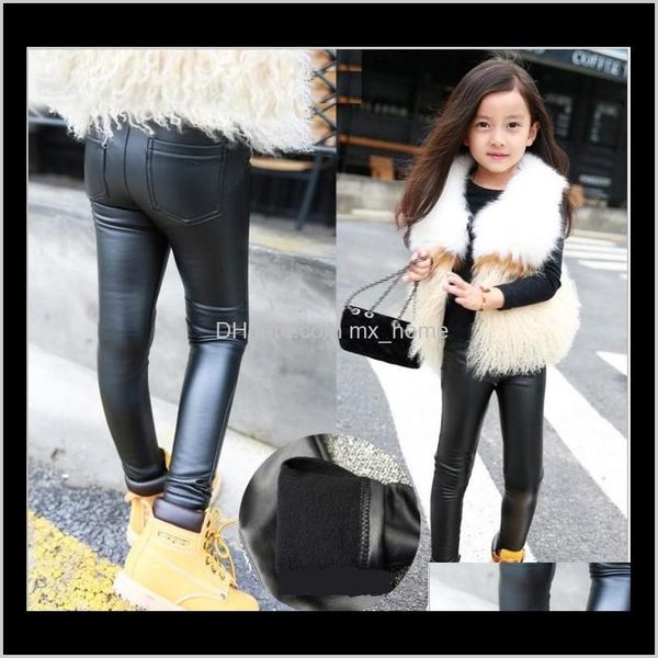 

baby clothing baby maternity drop delivery 2021 children pants autumn winter girls thicken warm leggings pant kids pu leather trousers girl, Blue