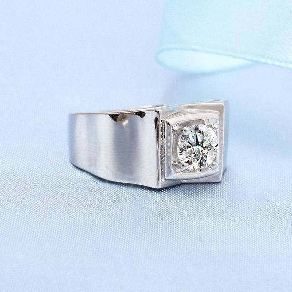 

wedding rings mozanstone original male ring for business man adjustable zircon unique design style domineering jewelry wholesale, Slivery;golden
