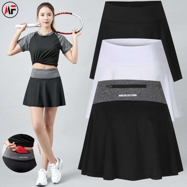 

sports pants women's short badminton skirt summer fitness yoga fake two pieces tennis running quick dry sweat wicking large, Gray