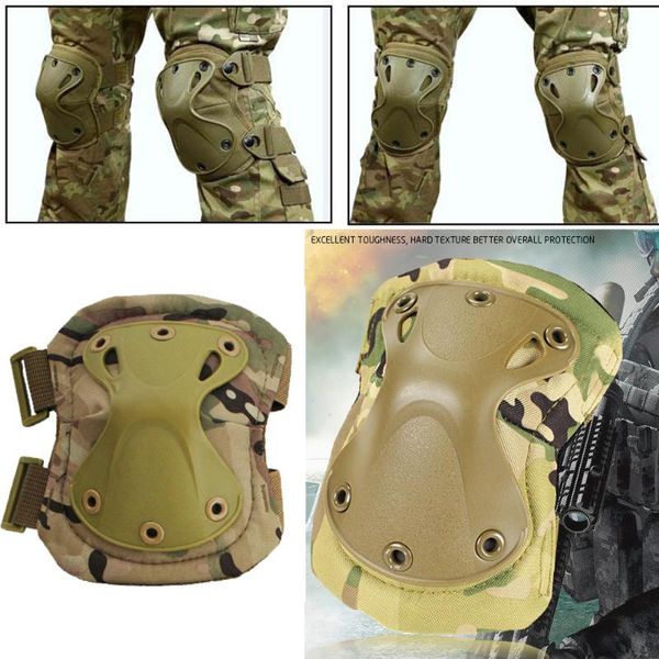 

elbow & knee pads tactical protective gear military paintball combat hunting skate scooter kneepads sports safety, Black;gray