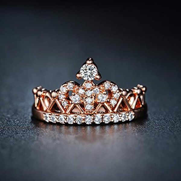 

creative elegant queen's crown alloy acrylic accessories for women jewelry luxury wedding/engagement rings wholesale wedding, Slivery;golden