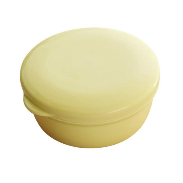 

soap dishes 2pcs business travel box circular with interlayer spa creative case lid yellow