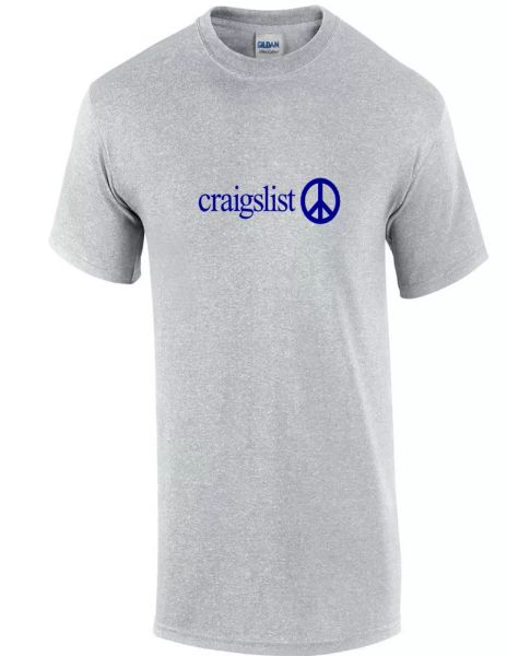 

craigslist blue logo shirt internet classified ads sport gray cotton t-shirt, White;black