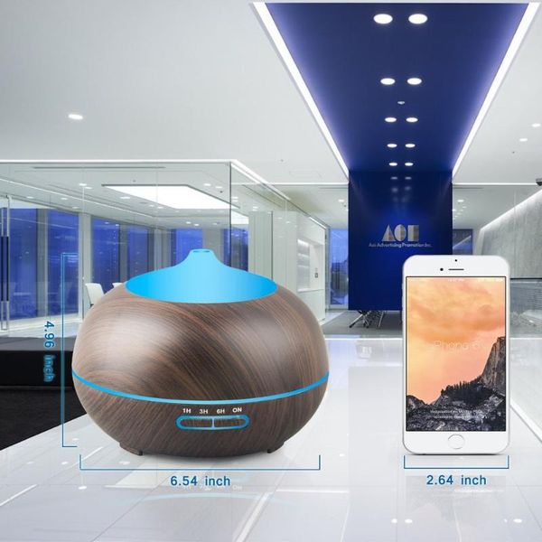 

ml wood grain ultrasonic air humidifier portable mini aroma essential oil diffuser for car room home office humidifiers
