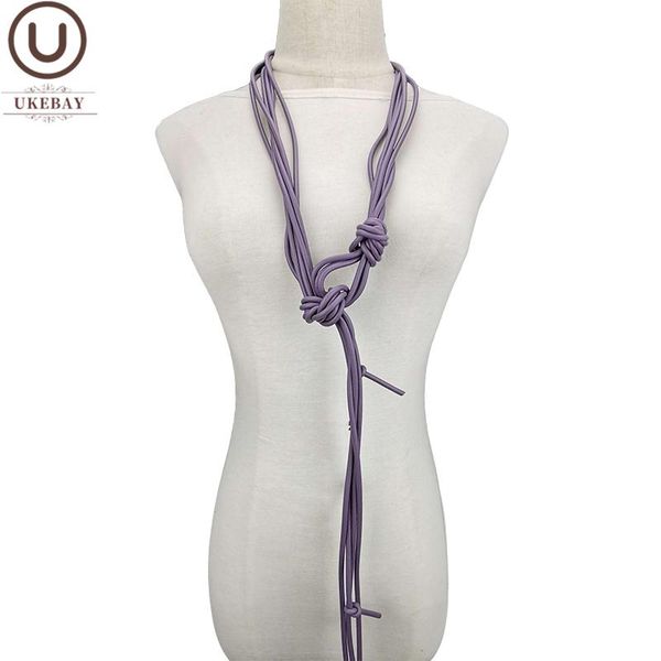 

pendant necklaces ukebay handmade tassel necklace long women fashion purple rubber jewelry wedding gift accessories, Silver