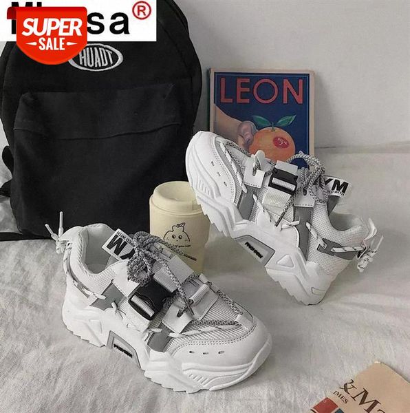 

women's mesh breathable thick-soled sneakers 2021 fashion dad shoes casual comfortable vulcanized #563l