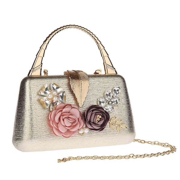 

cute portable flower bag fashion pu small hand bag good for dinner ess grab 1878-1