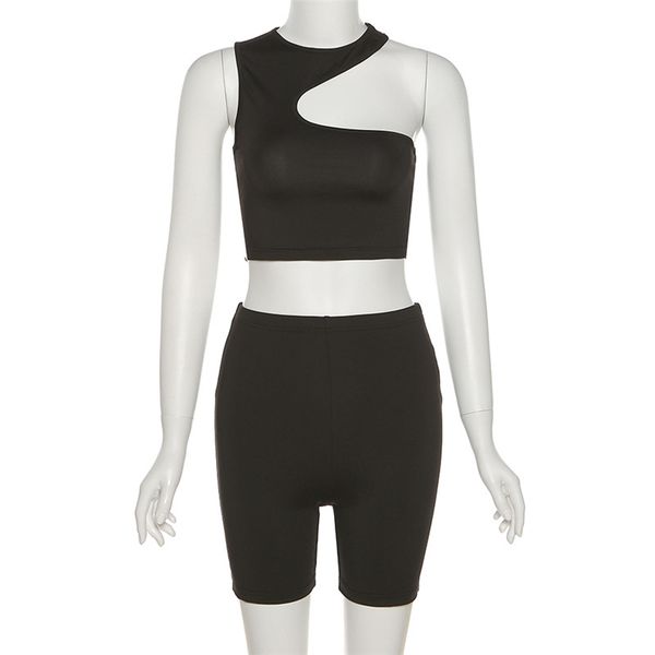 

2022 spring women two piece set crop tank and short pants female l plus size sports two piece set outfit streetwear jumpsuits, Gray