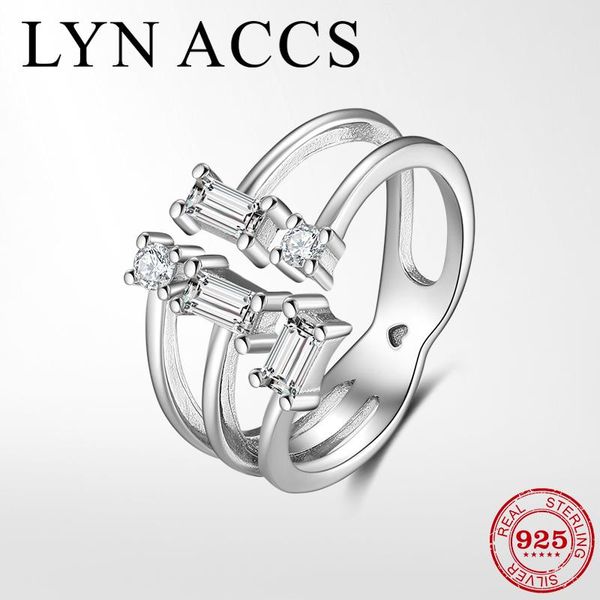 

cluster rings authentic 925 sterling silver sparkling crystal zircon infinity elegant women fashion jewelry gifts 2021, Golden;silver