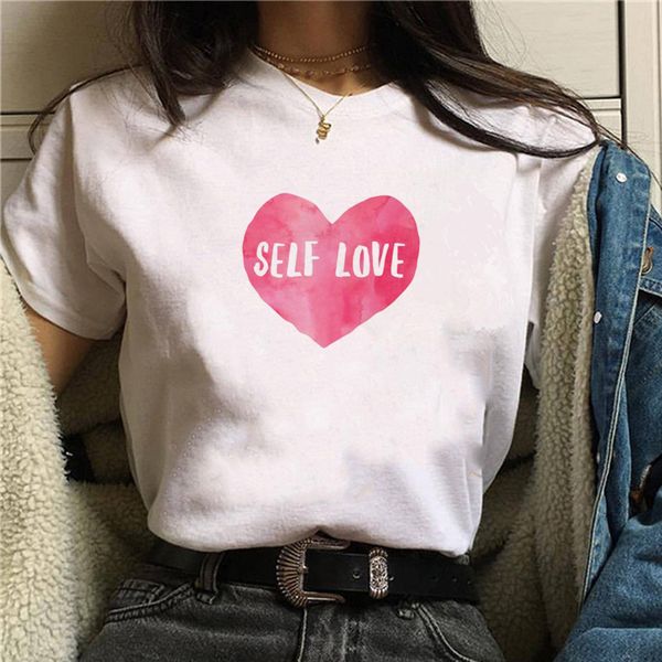 

women girl pink heart hipster harajuku t-shirt summer casual tees women's fashion christmas gift tee shirt, White