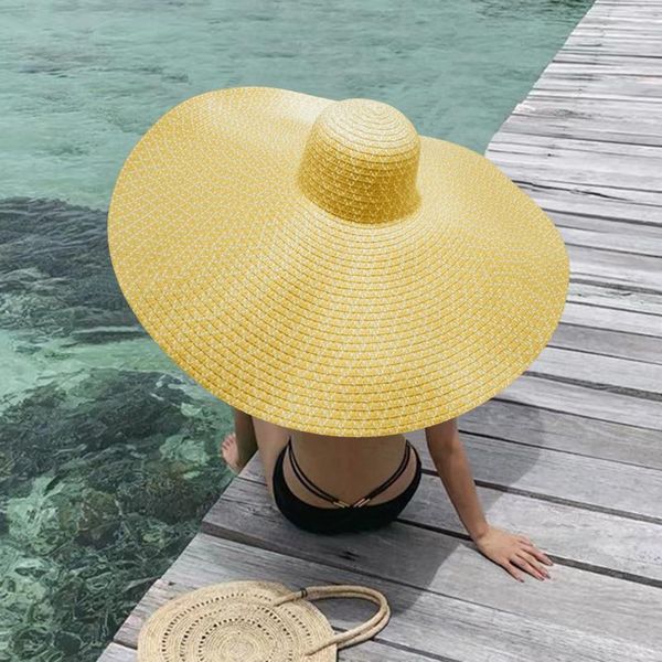 

wide brim hats fashion super straw caps sun hat summer beach anti-uv protection foldable large cover cap chapeau femme 2021, Blue;gray