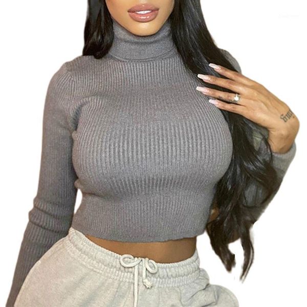 

women's sweaters lady fashion turtleneck knitted short knitwear women long sleeve solid slim fit club holiday casual elegant, White;black