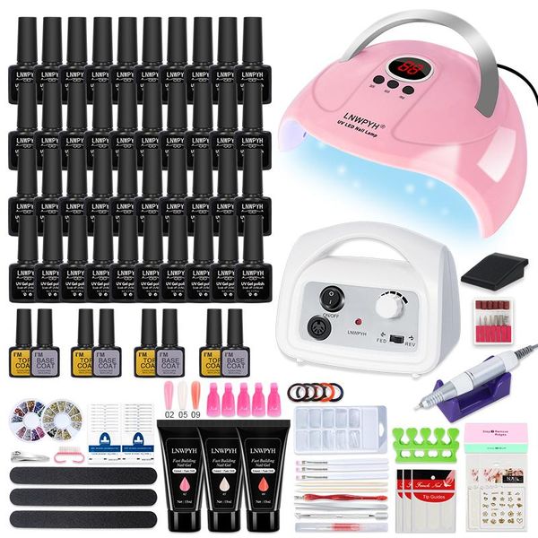 

nail art kits vtookef gel kit professional set with 54/24w uv lamp acrylic extension polish all for manicure
