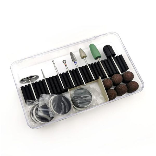 

nail art equipment pedicure foot calluse polishing care tool drill bits kit manicure milling cutter electric sanding caps set, Silver