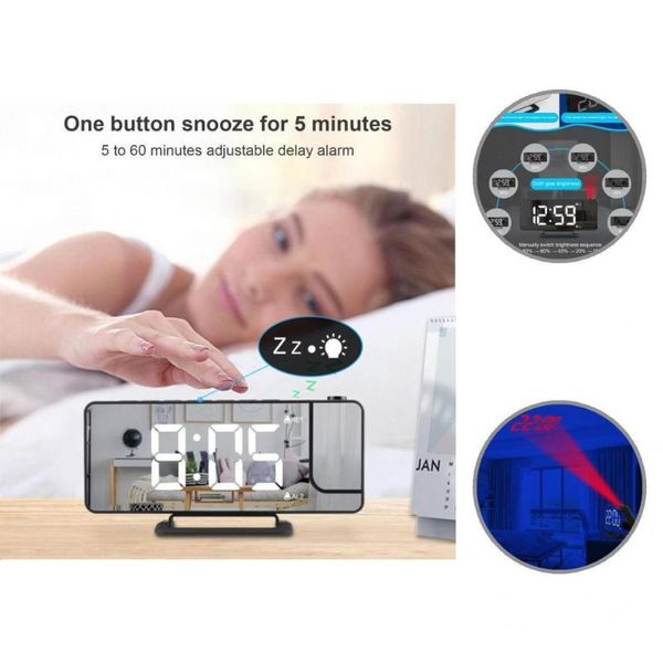 

other clocks & accessories projection alarm clock convenient useful snooze function smart digital
