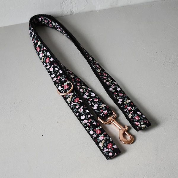

dog collars & leashes nylon christmas engrave id tags collar leash self-design flower pet necklace adjustable for big small dogs