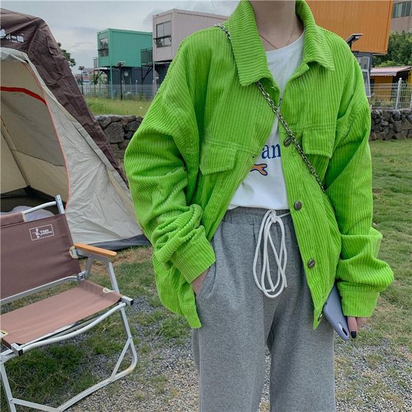 

women's jackets green jacket for women spring 2021 oversized womens corduroy coats korean style clothes veste femme tn2704, Black;brown