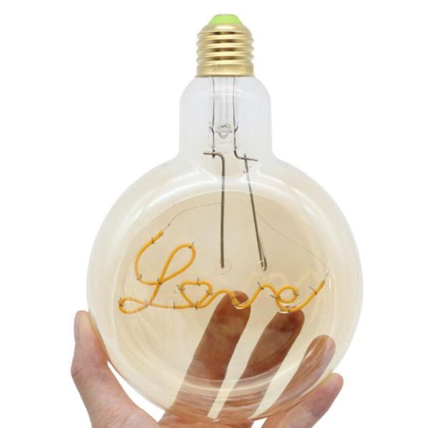 

bulbs led round flat edison bulb retro love letter lamp warm white light 220v e27