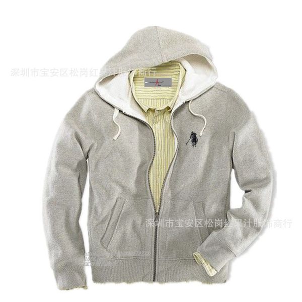 

solid color cardigan sweater coat hooded sweater autumn and winter men's sports baseball suit, Black