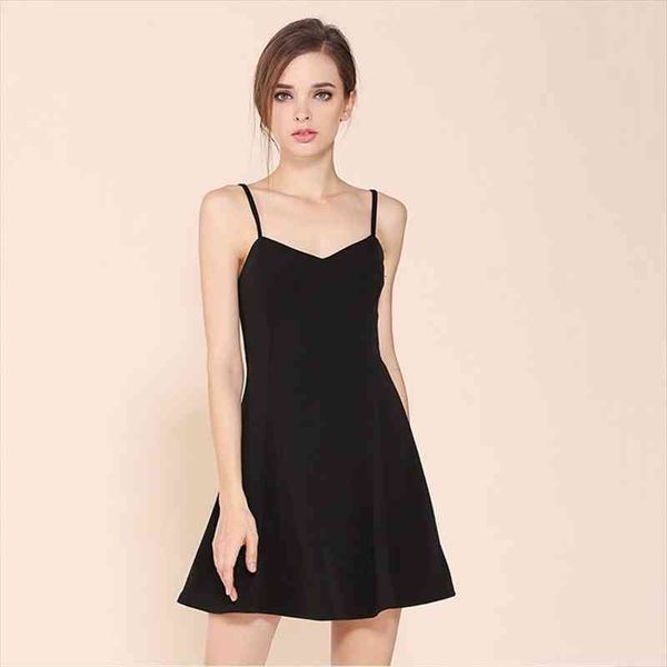

black clothes sleeveless v neck womens dress spaghetti strap club a line woman clothing summer dresses vestidos product, Black;gray