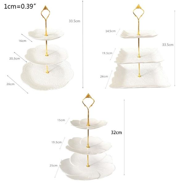 

other bakeware 594c detachable cake stand european style 3 tier pastry cupcake fruit plate serving dessert holder wedding party home decor