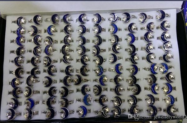 

moon mood ring change color rings adjustable 400pcs, Silver