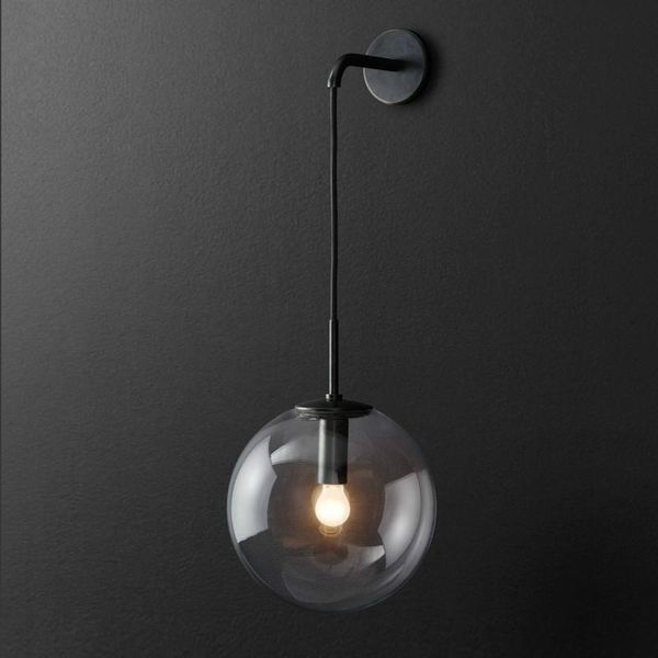 

wall lamp nordic retro led lamps vintage e14 glass ball mirror bedroom sconces stair kitchen bedside home decor lighting