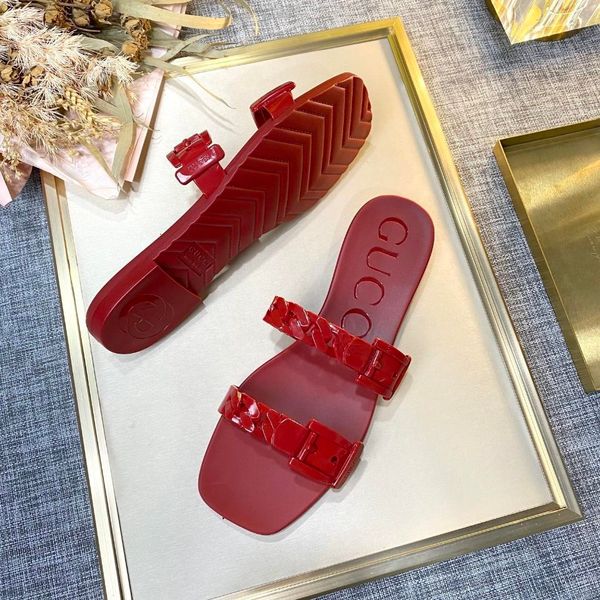 

gqijia 2021 new sandals flat slippers with chain, antiskid, travel beach women shoes, Black