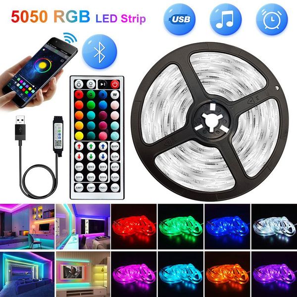 

strips 5v usb wifi bluetooth 1m-30m led light waterproof rgb diode ribbon lamp for decoration bedroom tv backlight