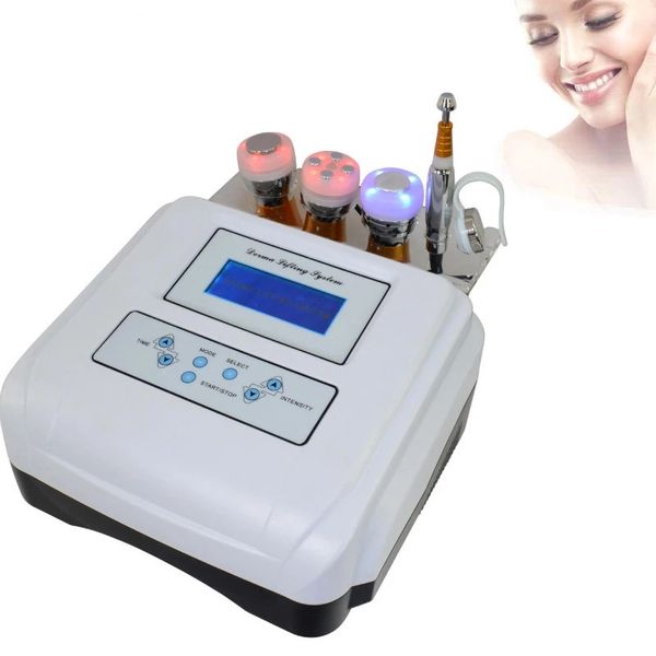 

5 in 1 ems electroporation mesotherapy gun anti-aging rf beauty machine led device face lift cooling tighten eye skin care tool, Black;white