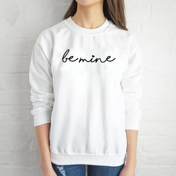 

women's hoodies & sweatshirts be mine heart graphic women fashion casual valentine's day sweatshirt holiday gift hipster young gir, Black