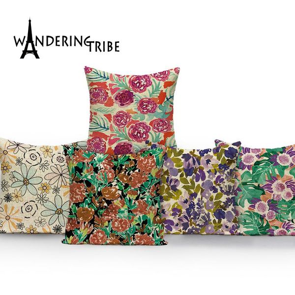 

plant print pillow case cartoon style pillows decorative for living room 45x45cm animal picture cover cushion home decoration cushion/decora
