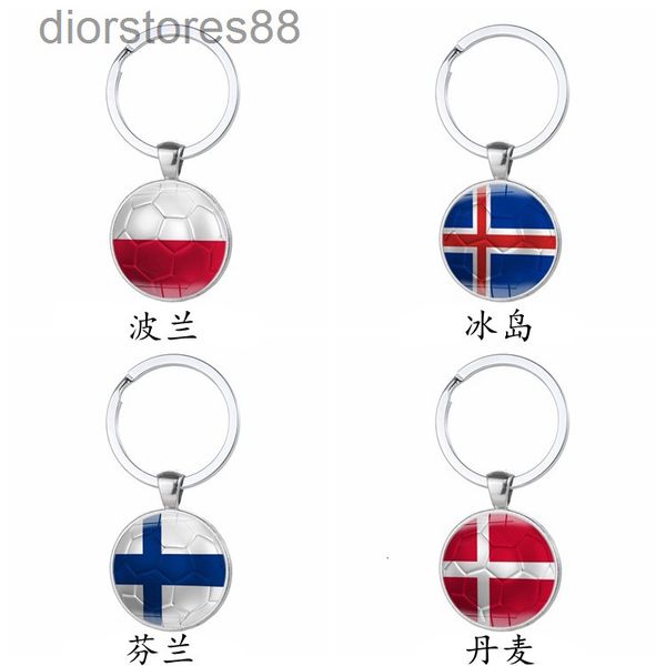 

key chain selling creative world cup football flag time metal, Silver