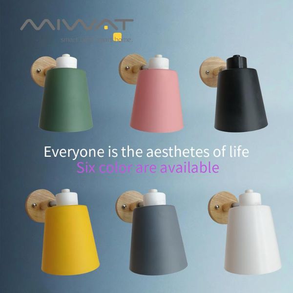 

wall lamps led lamp nordic creative light dining room restaurant corridor cafe bedroom 6 color macaroon simple bulb